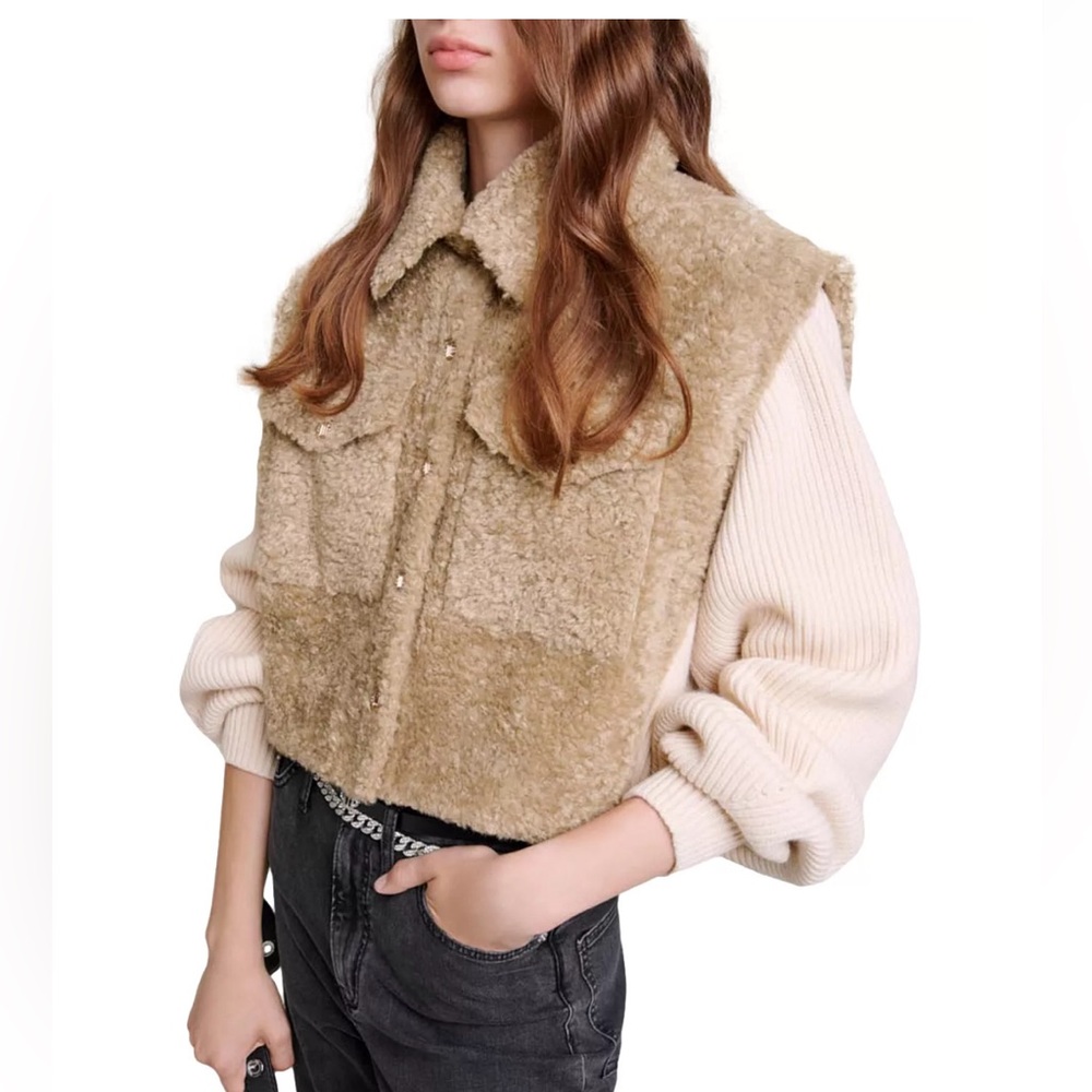 Maje Belia faux fur jacket